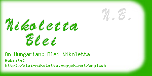 nikoletta blei business card